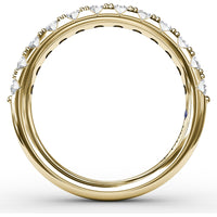 Anniversary Band with V-Profile and Pavé Set Round Diamonds by Fana - 0.66 Carat Total Diamond Weight