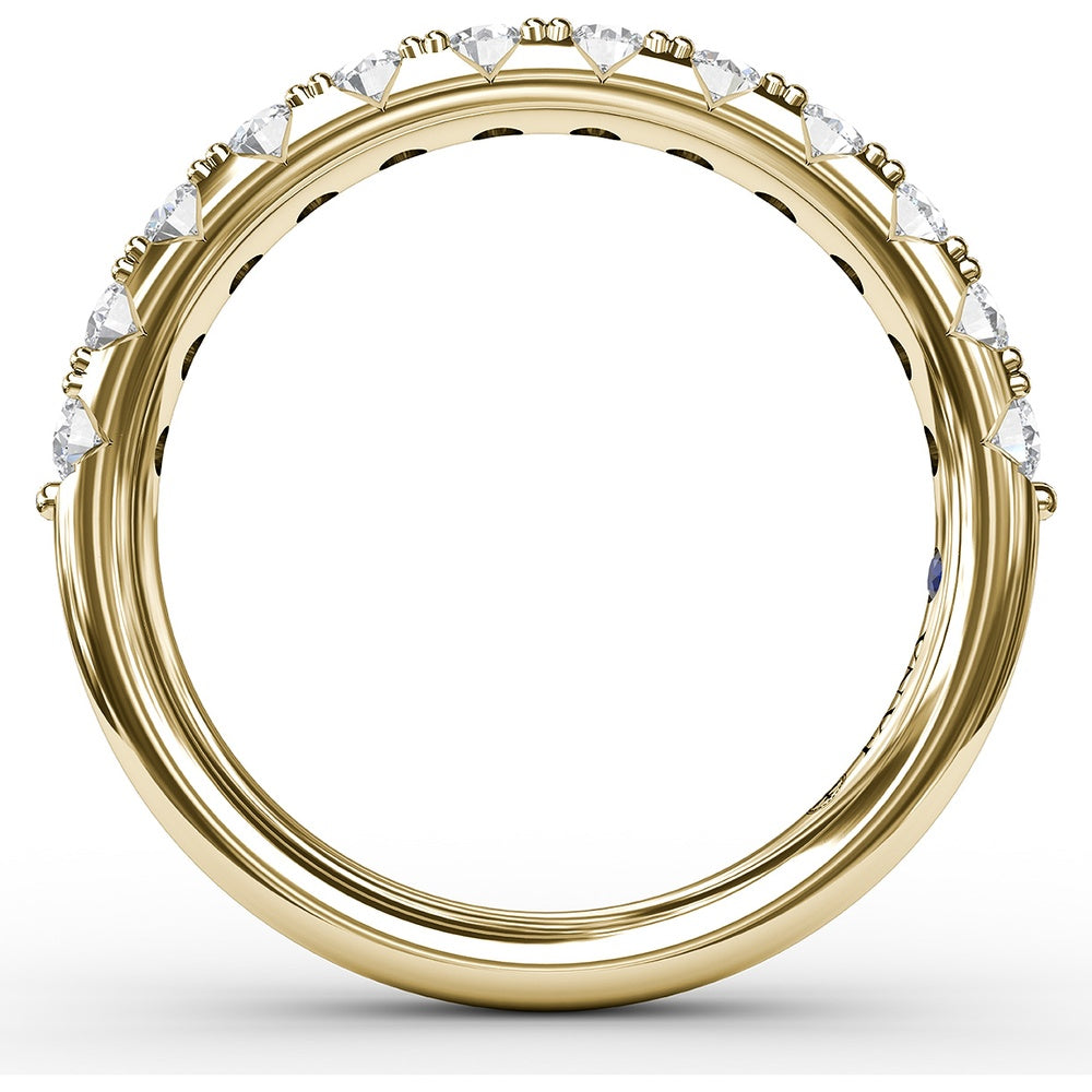 Anniversary Band with V-Profile and Pavé Set Round Diamonds by Fana - 0.66 Carat Total Diamond Weight