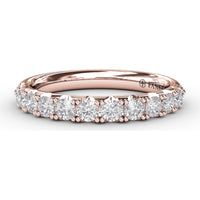 Anniversary Band with V-Profile and Pavé Set Round Diamonds by Fana - 0.66 Carat Total Diamond Weight