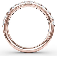 Anniversary Band with V-Profile and Pavé Set Round Diamonds by Fana - 0.66 Carat Total Diamond Weight