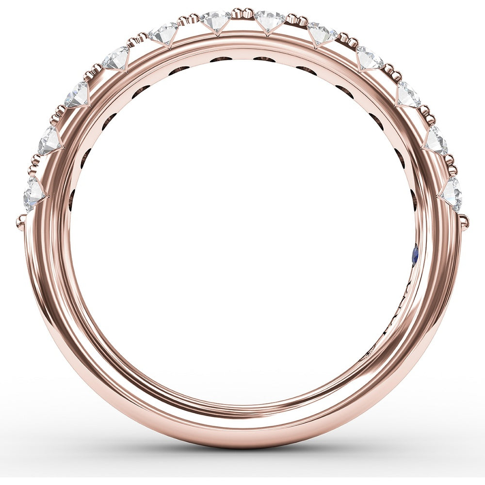 Anniversary Band with V-Profile and Pavé Set Round Diamonds by Fana - 0.66 Carat Total Diamond Weight
