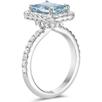 Aquamarine and Diamond Hidden Scarf Ring in 18K White Gold by Charles Krypell