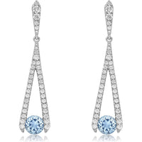 Aquamarine and Diamond Omakase Earrings in 18K White Gold by Charles Krypell