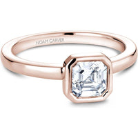 Asscher Cut Diamond Engagement Ring with Bezel Setting in Rose Gold by Noam Carver<em> - Choose Your Center Diamond: 1 to 5 Carats, Sustainable Lab-Grown or Natural Earth-Mined</em>