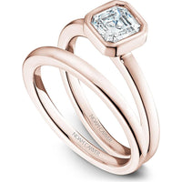 Asscher Cut Diamond Engagement Ring with Bezel Setting in Rose Gold by Noam Carver<em> - Choose Your Center Diamond: 1 to 5 Carats, Sustainable Lab-Grown or Natural Earth-Mined</em>
