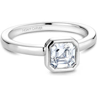 Asscher Cut Diamond Engagement Ring with Bezel Setting in White Gold by Noam Carver<em> - Choose Your Center Diamond: 1 to 5 Carats, Sustainable Lab-Grown or Natural Earth-Mined</em>