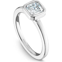 Asscher Cut Diamond Engagement Ring with Bezel Setting in White Gold by Noam Carver<em> - Choose Your Center Diamond: 1 to 5 Carats, Sustainable Lab-Grown or Natural Earth-Mined</em>