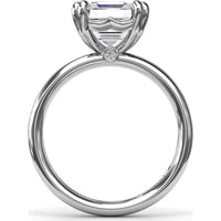 Asscher Cut Engagement Ring Setting with Double Prongs and Peek-a-Boo Diamond by Fana - 0.02 Carat Total Diamond Weight