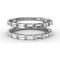 Baguette Cut Diamond Insert Ring with Bar Setting by Fana - 1.29 Carat Total Diamond Weight
