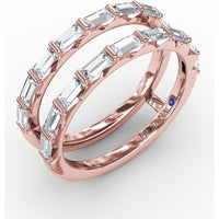 Baguette Cut Diamond Insert Ring with Bar Setting by Fana - 1.29 Carat Total Diamond Weight
