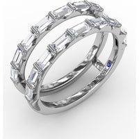 Baguette Cut Diamond Insert Ring with Bar Setting by Fana - 1.29 Carat Total Diamond Weight