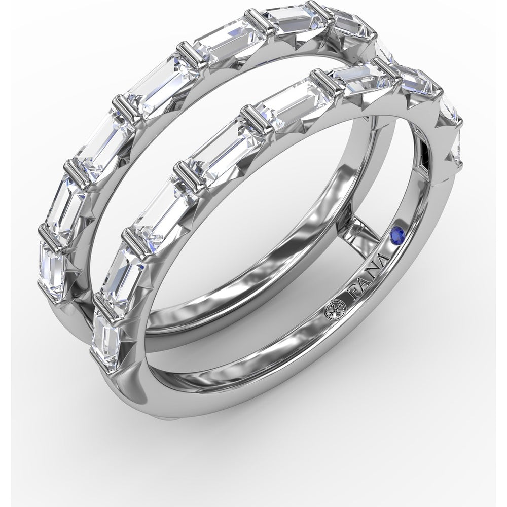 Baguette Cut Diamond Insert Ring with Bar Setting by Fana - 1.29 Carat Total Diamond Weight