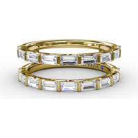 Baguette Cut Diamond Insert Ring with Bar Setting by Fana - 1.29 Carat Total Diamond Weight
