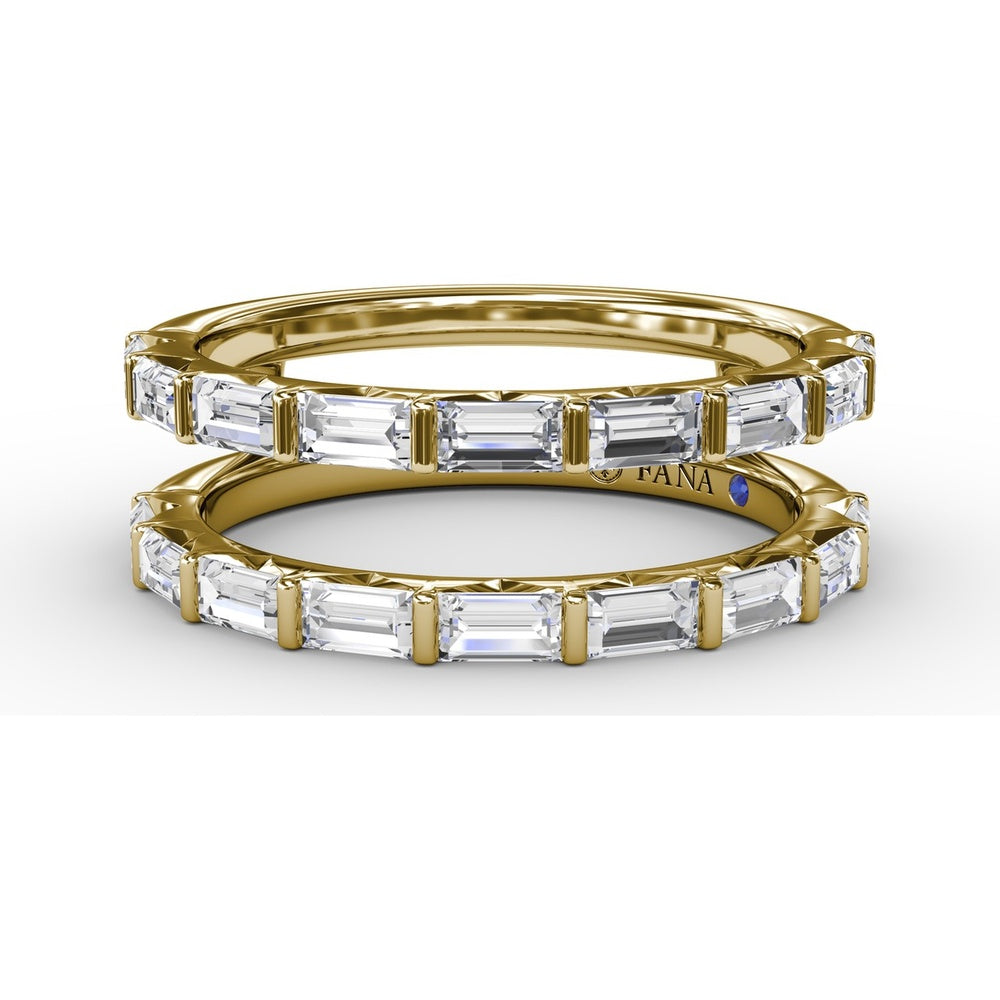 Baguette Cut Diamond Insert Ring with Bar Setting by Fana - 1.29 Carat Total Diamond Weight
