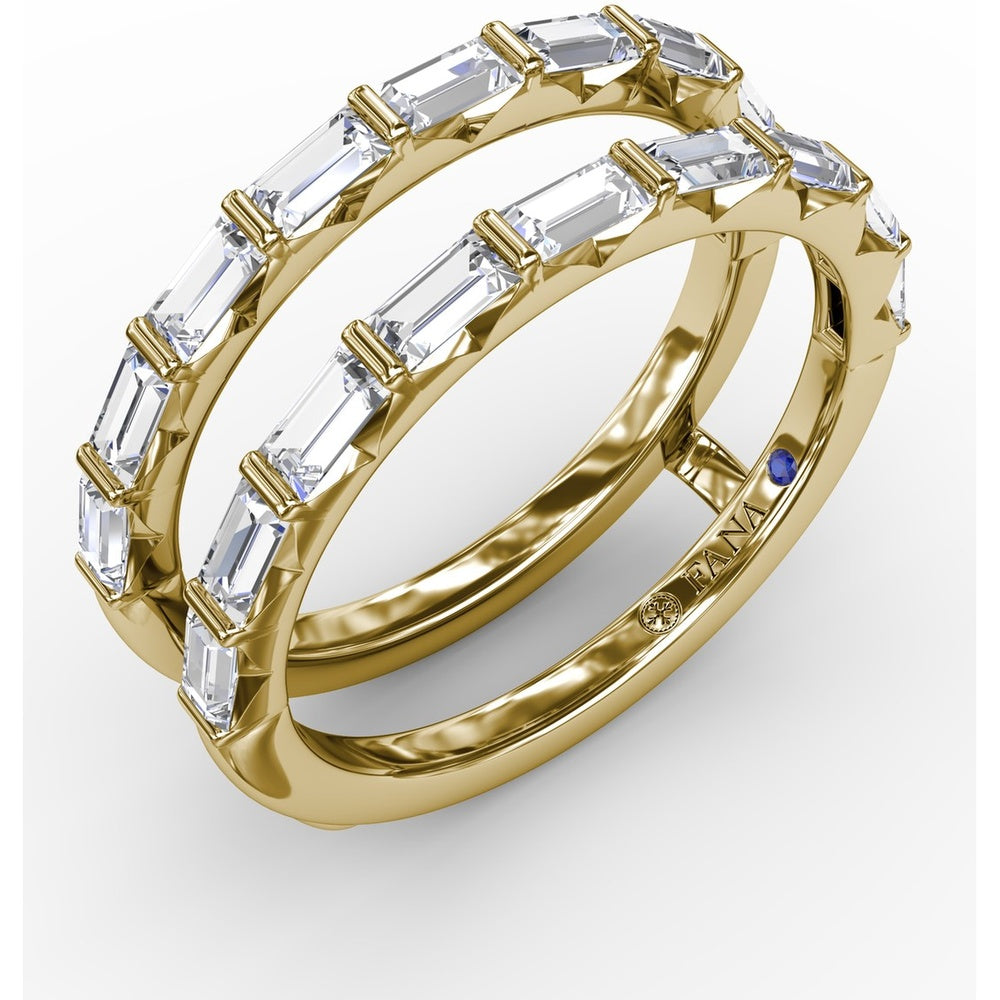 Baguette Cut Diamond Insert Ring with Bar Setting by Fana - 1.29 Carat Total Diamond Weight
