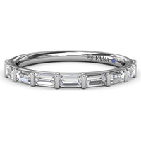 Baguette Diamond Wedding Band with Bar-Set Stones by Fana - 0.54 Carat Total Diamond Weight