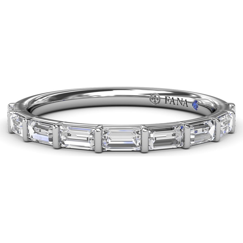 Baguette Diamond Wedding Band with Bar-Set Stones by Fana - 0.54 Carat Total Diamond Weight