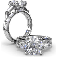 Baguette Diamond Wedding Band with Bar-Set Stones by Fana - 0.54 Carat Total Diamond Weight