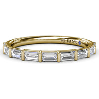 Baguette Diamond Wedding Band with Bar-Set Stones by Fana - 0.54 Carat Total Diamond Weight