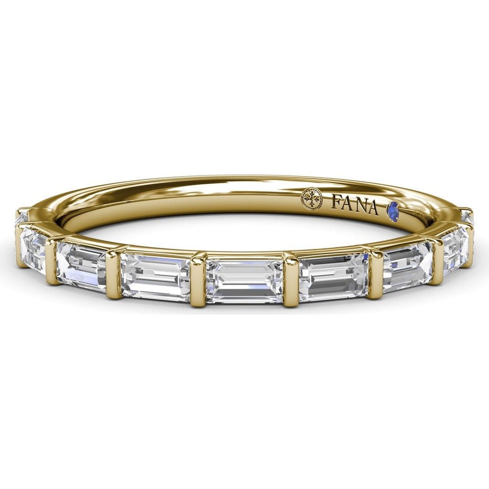 Baguette Diamond Wedding Band with Bar-Set Stones by Fana - 0.54 Carat Total Diamond Weight