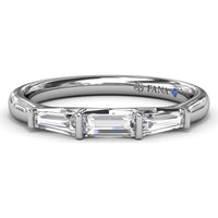 Baguette Diamond Wedding Band with Shared-Prong Setting by Fana - 0.34 Carat Total Diamond Weight