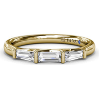 Baguette Diamond Wedding Band with Shared-Prong Setting by Fana - 0.34 Carat Total Diamond Weight