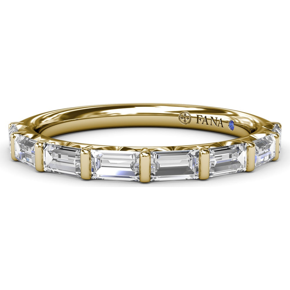 Baguette Diamond Wedding Band with Shared-Prong Setting by Fana - 0.64 Carat Total Diamond Weight