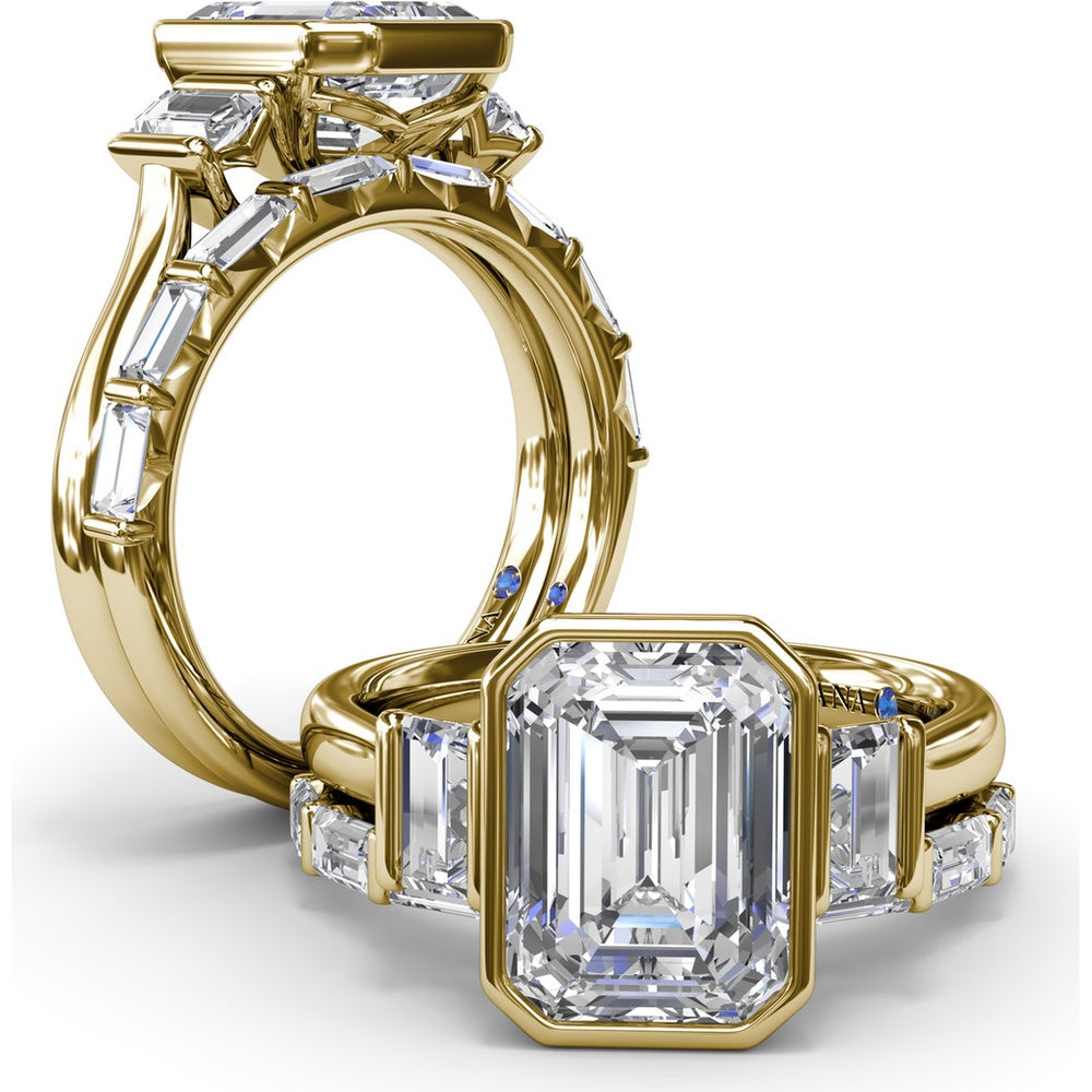 Baguette Diamond Wedding Band with Shared-Prong Setting by Fana - 0.64 Carat Total Diamond Weight
