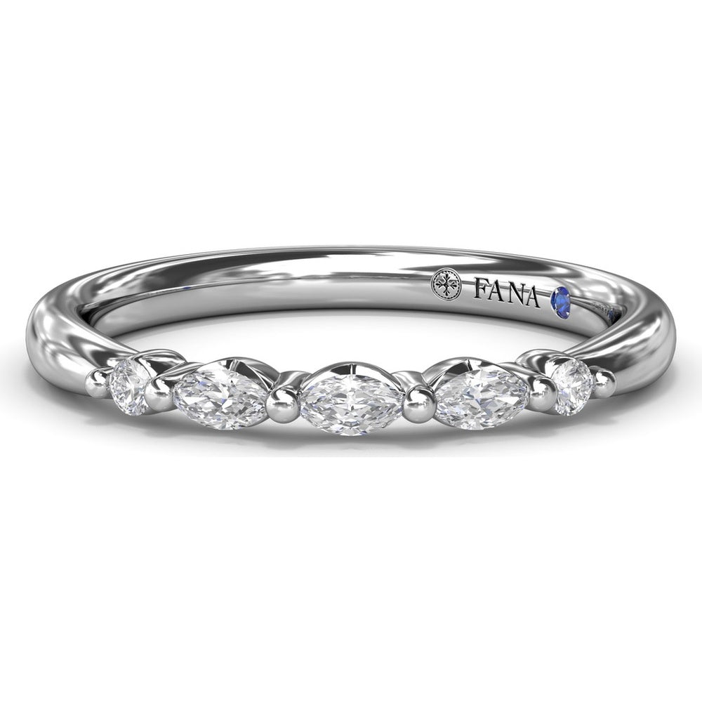Band with Alternating Marquise and Round Diamonds by Fana - 0.16 Carat Total Diamond Weight