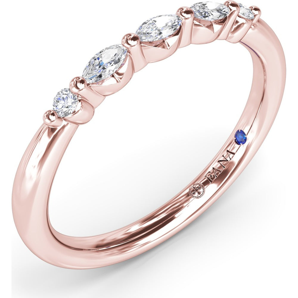 Band with Alternating Marquise and Round Diamonds by Fana - 0.16 Carat Total Diamond Weight