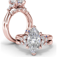 Band with Alternating Marquise and Round Diamonds by Fana - 0.16 Carat Total Diamond Weight