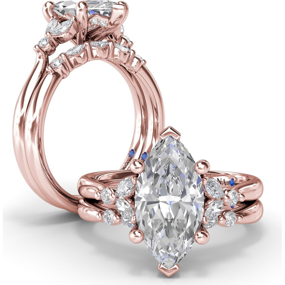 Band with Alternating Marquise and Round Diamonds by Fana - 0.16 Carat Total Diamond Weight