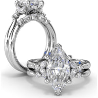 Band with Alternating Marquise and Round Diamonds by Fana - 0.16 Carat Total Diamond Weight