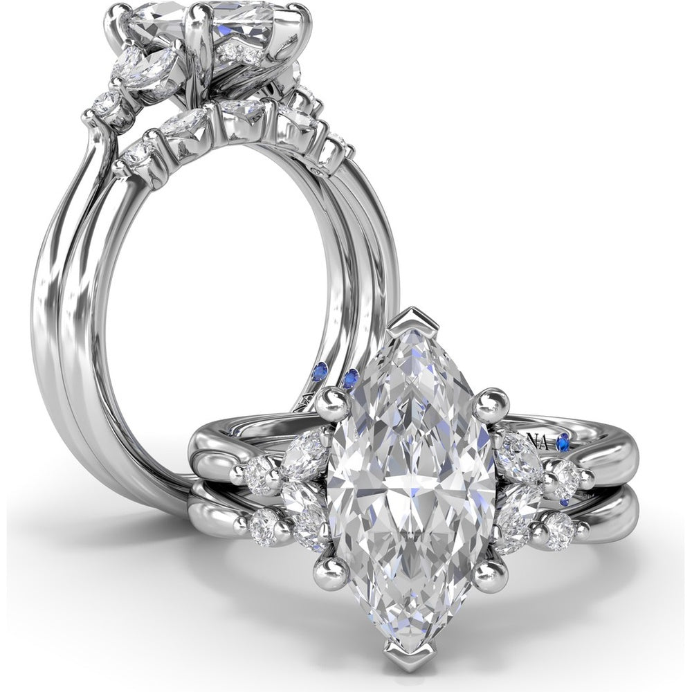 Band with Alternating Marquise and Round Diamonds by Fana - 0.16 Carat Total Diamond Weight