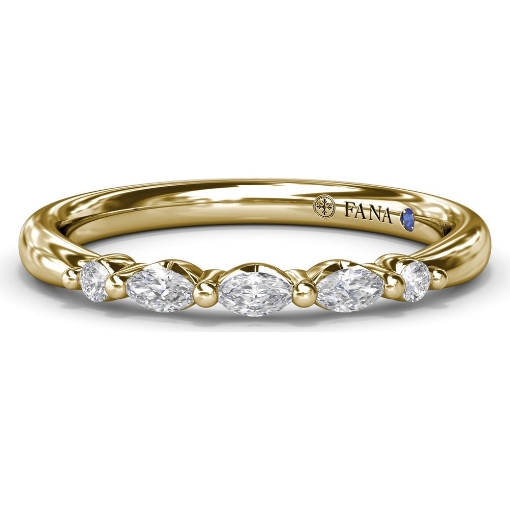 Band with Alternating Marquise and Round Diamonds by Fana - 0.16 Carat Total Diamond Weight