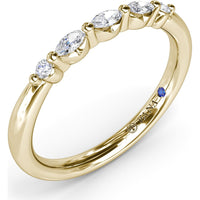 Band with Alternating Marquise and Round Diamonds by Fana - 0.16 Carat Total Diamond Weight