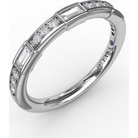 Band with Bar-Set Baguette and Pavé Round Diamonds by Fana - 0.32 Carat Total Diamond Weight