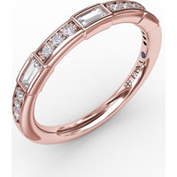 Band with Bar-Set Baguette and Pavé Round Diamonds by Fana - 0.32 Carat Total Diamond Weight