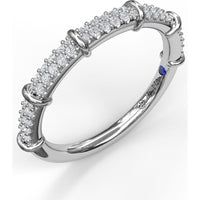 Band with Round Micropavé Diamonds and High Polished Accents by Fana - 0.25 Carat Total Diamond Weight