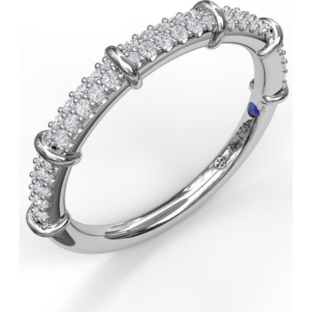 Band with Round Micropavé Diamonds and High Polished Accents by Fana - 0.25 Carat Total Diamond Weight