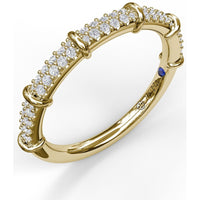 Band with Round Micropavé Diamonds and High Polished Accents by Fana - 0.25 Carat Total Diamond Weight