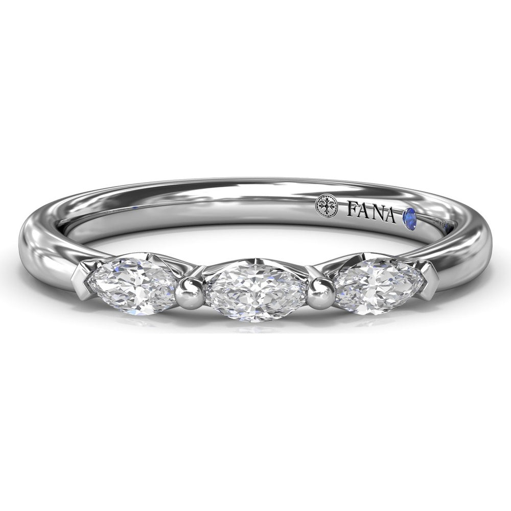 Band with Three Marquise Cut Diamonds by Fana - 0.31 Carat Total Diamond Weight