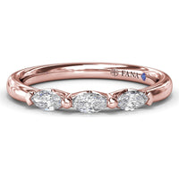 Band with Three Marquise Cut Diamonds by Fana - 0.31 Carat Total Diamond Weight