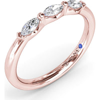 Band with Three Marquise Cut Diamonds by Fana - 0.31 Carat Total Diamond Weight