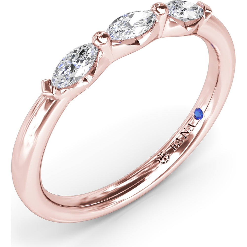 Band with Three Marquise Cut Diamonds by Fana - 0.31 Carat Total Diamond Weight