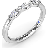 Band with Three Marquise Cut Diamonds by Fana - 0.31 Carat Total Diamond Weight