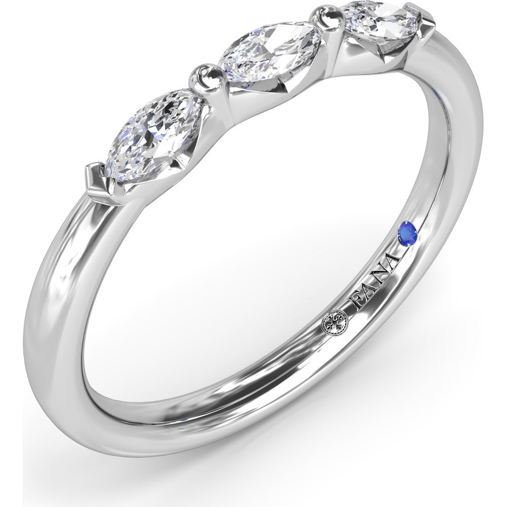 Band with Three Marquise Cut Diamonds by Fana - 0.31 Carat Total Diamond Weight