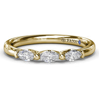 Band with Three Marquise Cut Diamonds by Fana - 0.31 Carat Total Diamond Weight