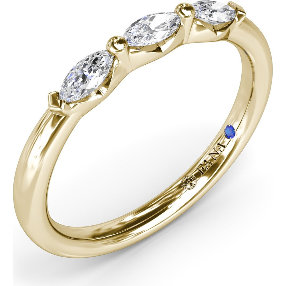 Band with Three Marquise Cut Diamonds by Fana - 0.31 Carat Total Diamond Weight
