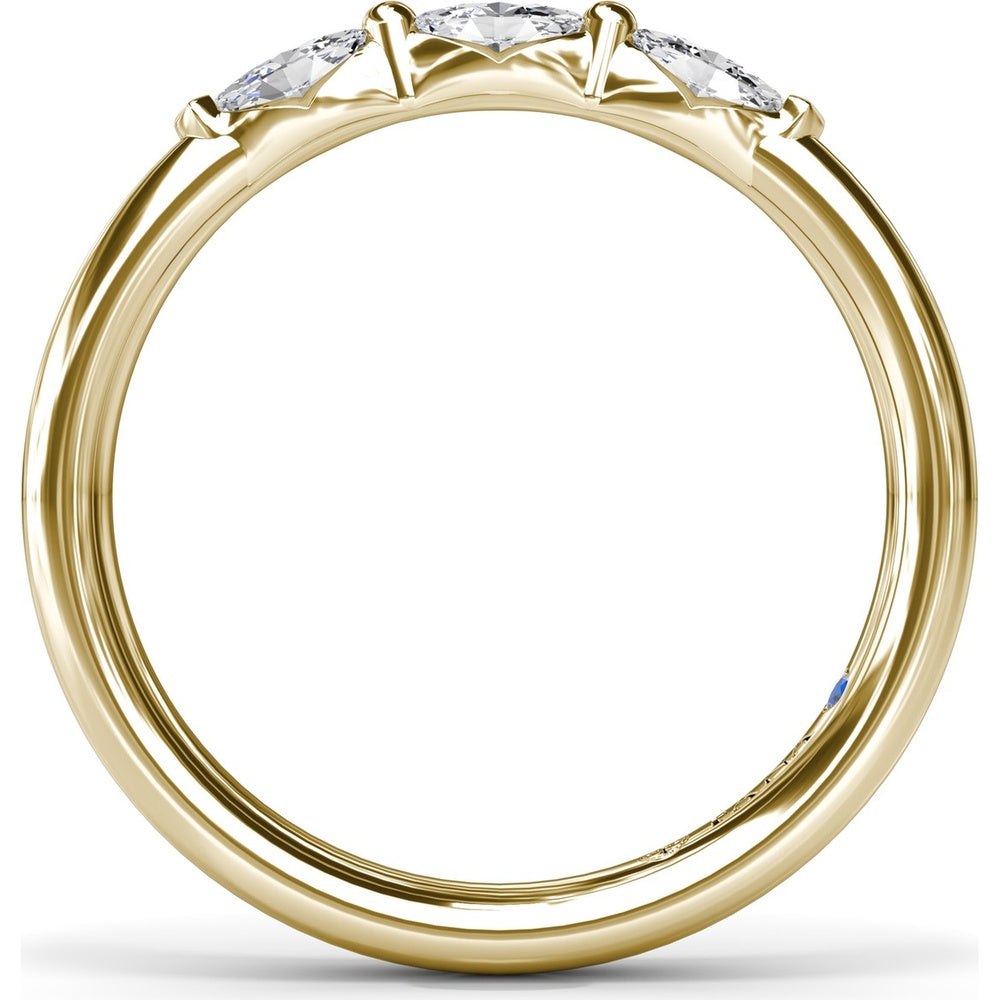 Band with Three Marquise Cut Diamonds by Fana - 0.31 Carat Total Diamond Weight